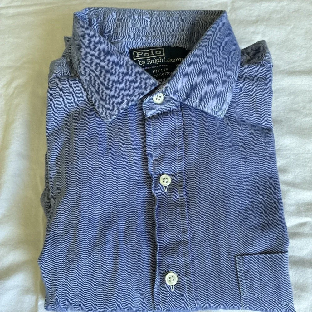 VTG Polo Ralph Lauren Dress Shirt Men's 16.5 34/35 Philip Long Sleeve Button Up